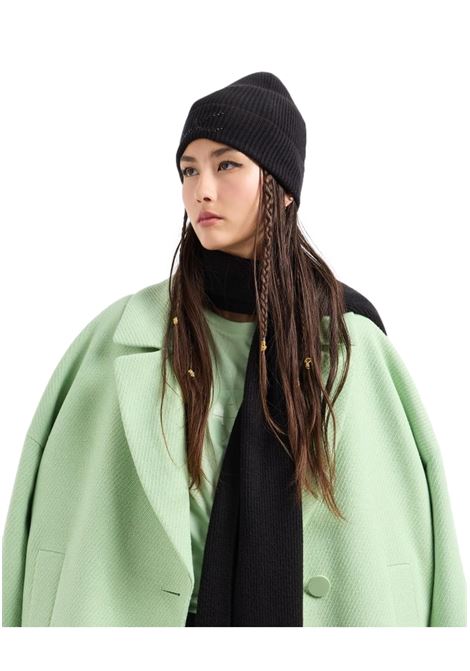 RIBBED BEANIE HAT WITH RHINESTONES ARMANI EXCHANGE | hats | 944662 4F30400020